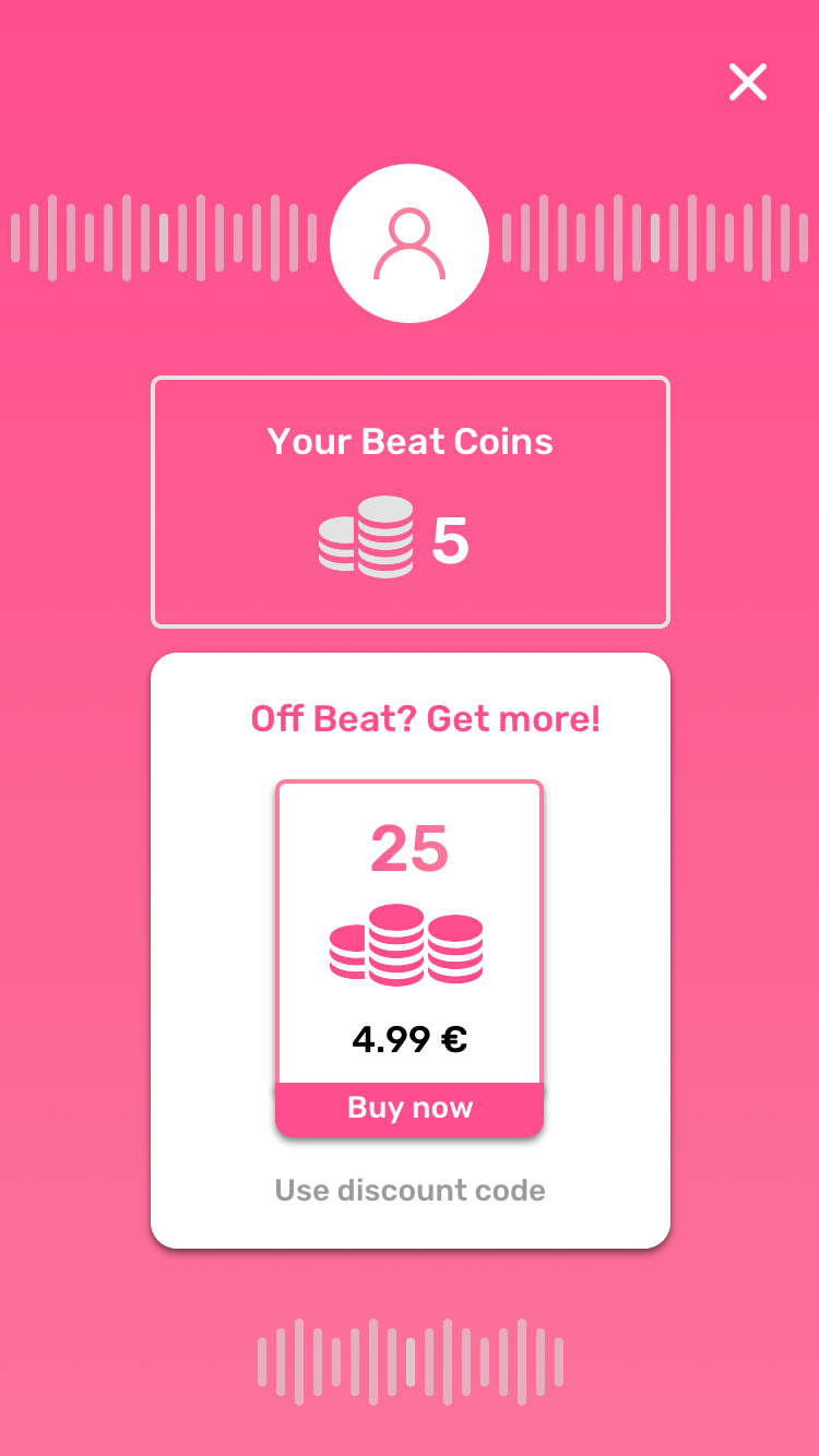 Imagen app créditos pinchando canciones que sus clientes quieren escuchar con 5 beats