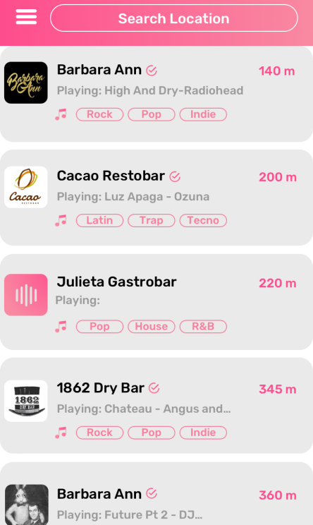 3Search Location Musica en Locales de moda 5 Beats selecciona canciones